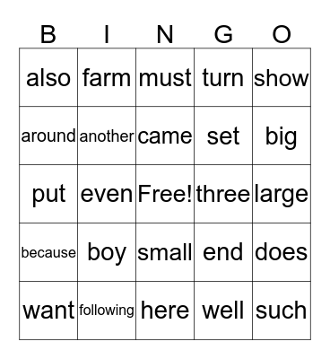 Bingo Card