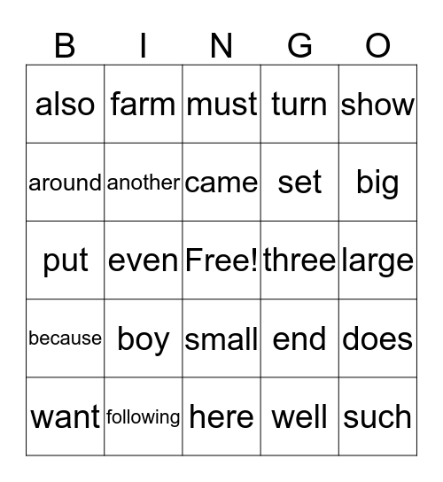 Bingo Card