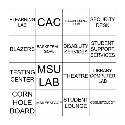 CAMPUS TOUR BINGO Card