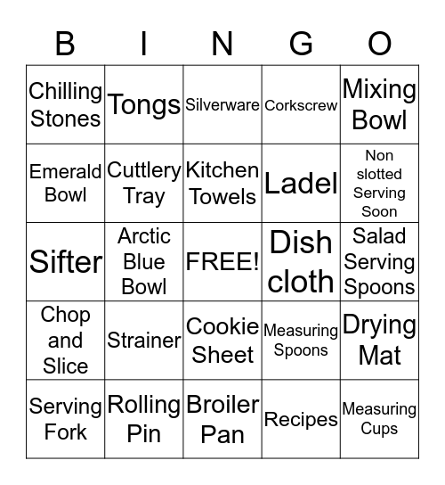 Kate and Ryan Bingo Card