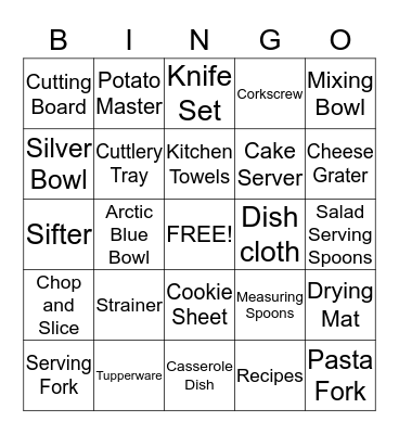 Kate and Ryan Bingo Card
