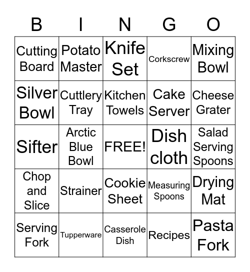 Kate and Ryan Bingo Card