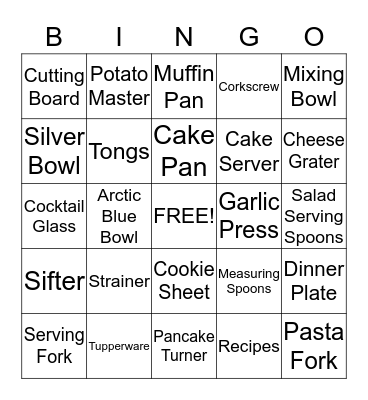 Kate and Ryan Bingo Card