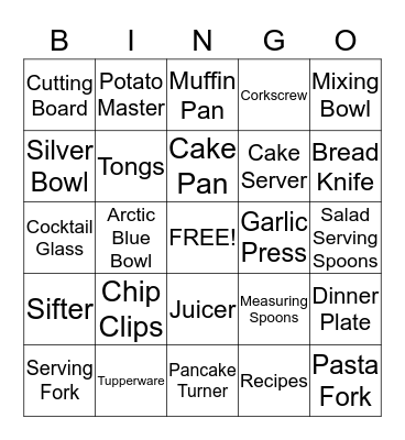 Kate and Ryan Bingo Card
