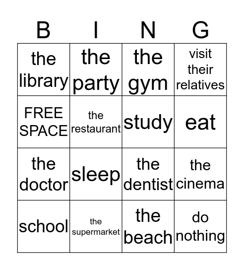 Who is going to Bingo Card