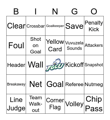 FGCU Soccer Bingo Card