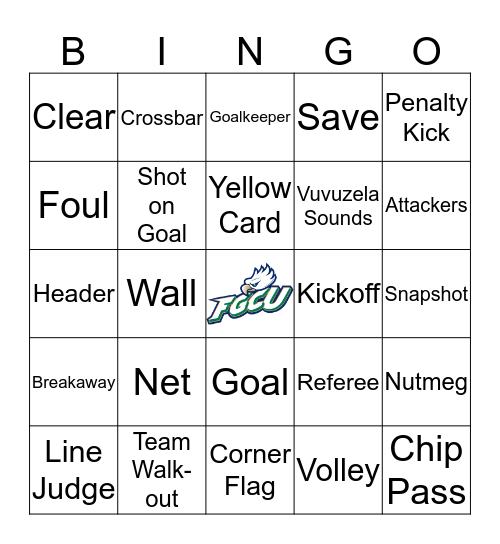 FGCU Soccer Bingo Card