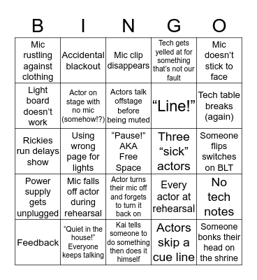 Tech Week Bingo  Bingo Card
