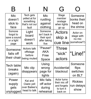 Tech Week Bingo  Bingo Card