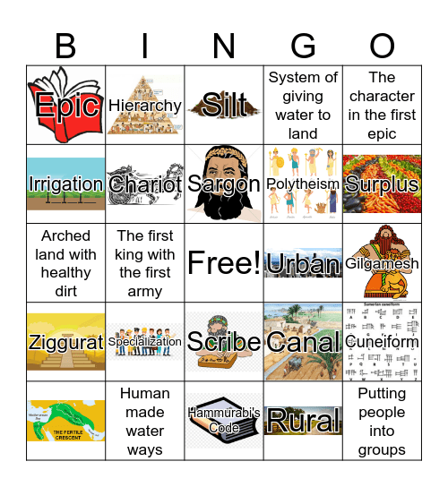Mesopotamia BINGO Card