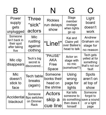 Tech’s Tech Week Bingo  Bingo Card