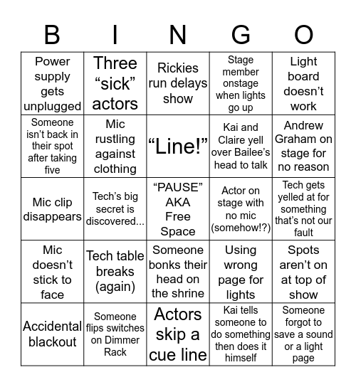 Tech’s Tech Week Bingo  Bingo Card