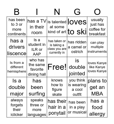 Find someone who... Bingo Card