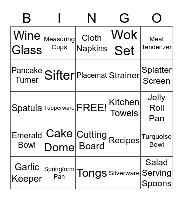 Kate and Ryan Bingo Card