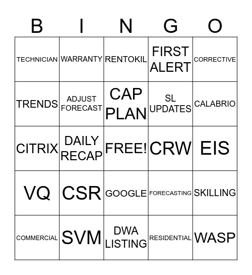 CUSTOMER SERVICE WEEK BINGO Card