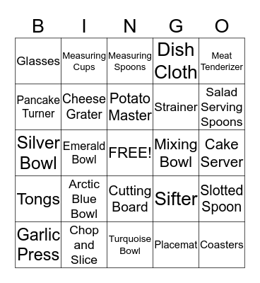 Kate and Ryan Bingo Card