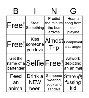 Red Line Bango Bingo Card