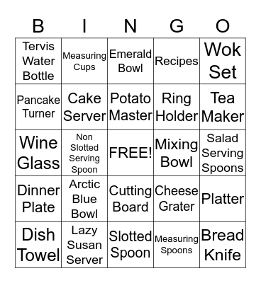 Kate and Ryan Bingo Card