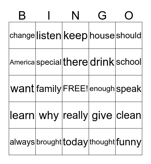 Bingo Card