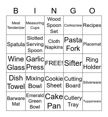 Kate and Ryan Bingo Card