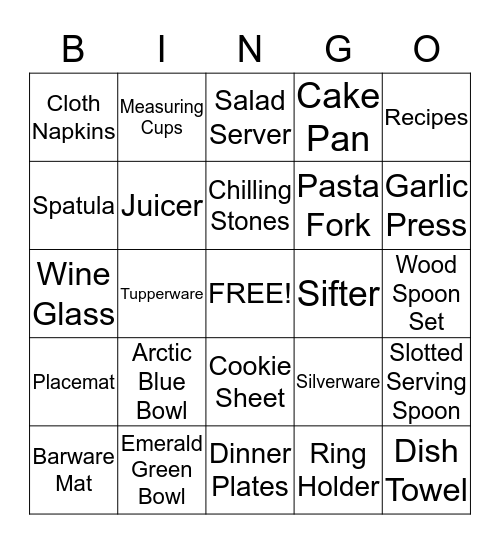 Kate and Ryan Bingo Card