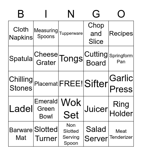 Kate and Ryan Bingo Card