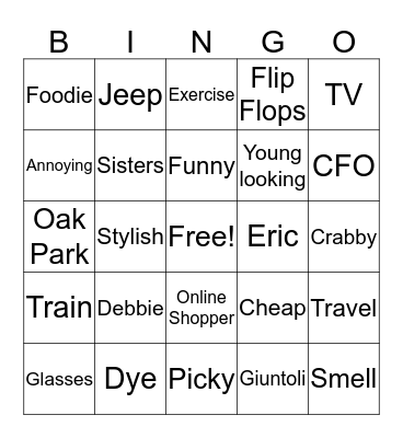 Michael's 60 Bingo Card