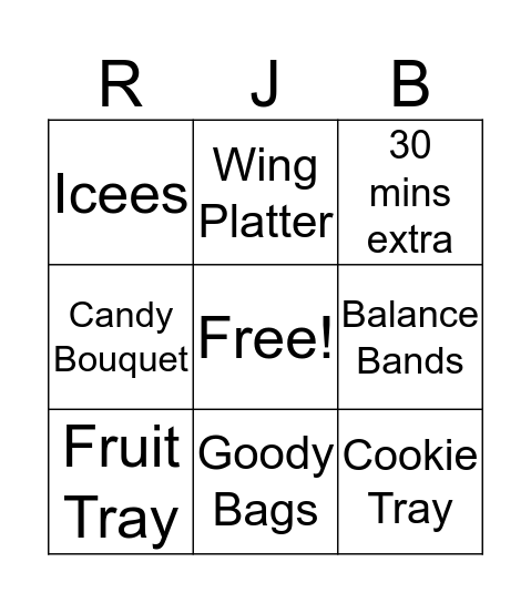 Rockin' Jump Bingo Card