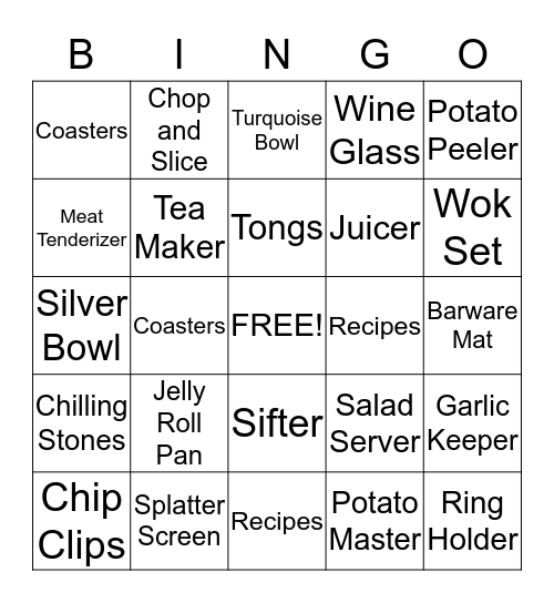 Kate and Ryan Bingo Card