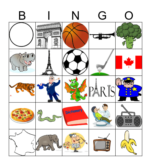 French Club Bingo Card