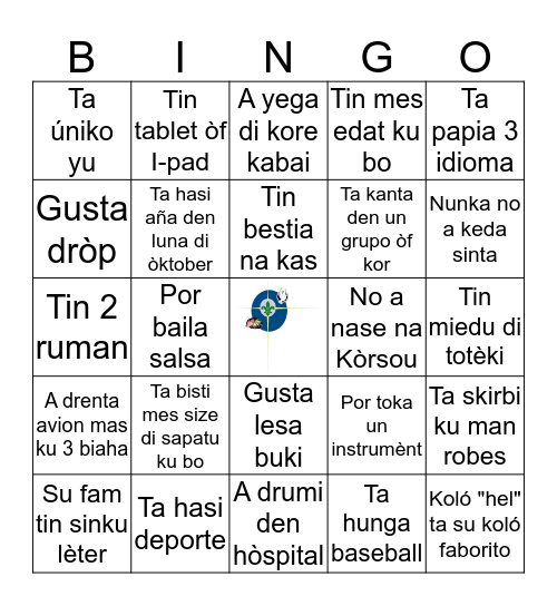 Bingo pa sera konosí Bingo Card
