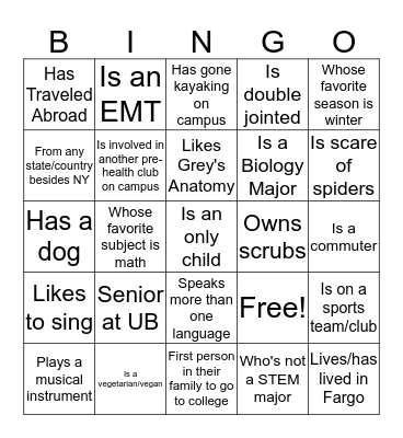 "Find Someone Who..." Bingo Card
