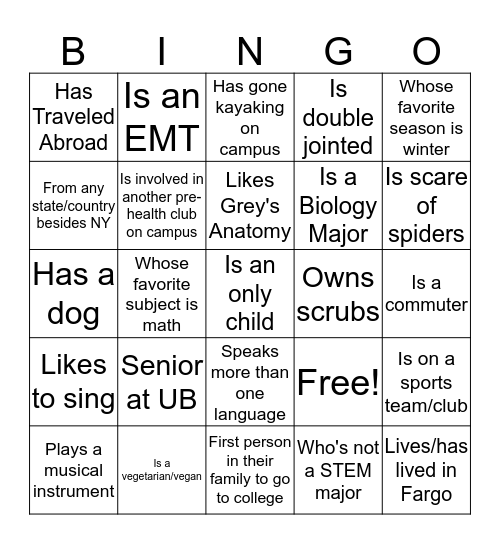 "Find Someone Who..." Bingo Card