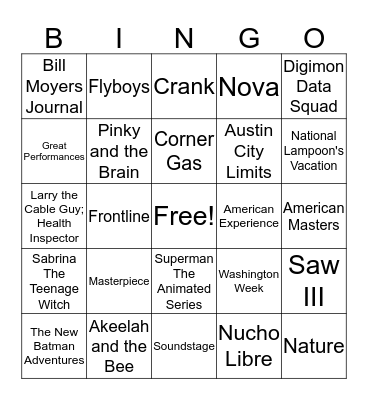 2008 Bingo Card