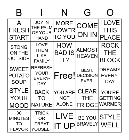 Magazine Hunt Bingo Card