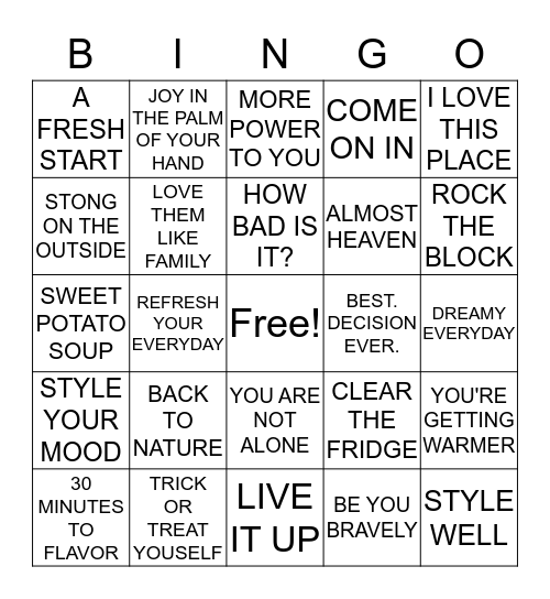 Magazine Hunt Bingo Card