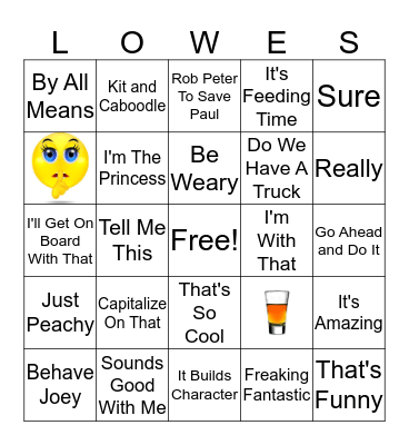 Management Sayings Bingo Card