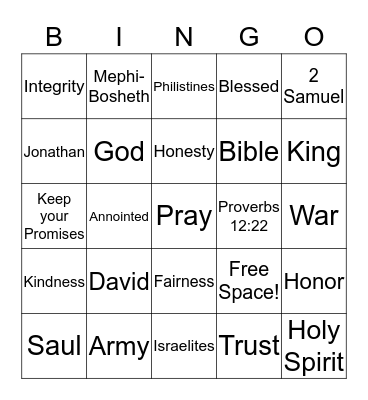 2 Samuel Bingo! Bingo Card