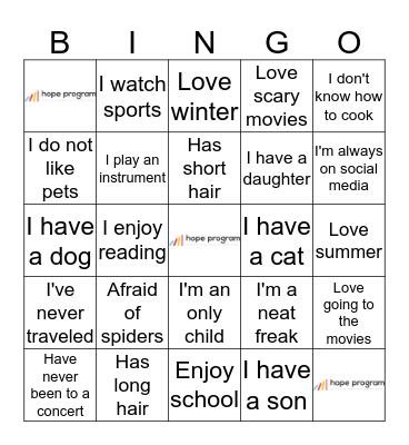 HUMAN BINGO Card