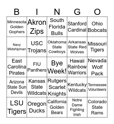 r/CFB Bingo Card