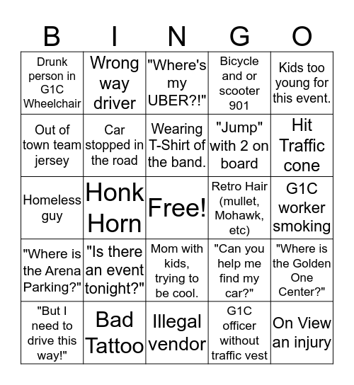 G1C BINGO! Bingo Card