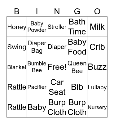 Bee BINGO Card