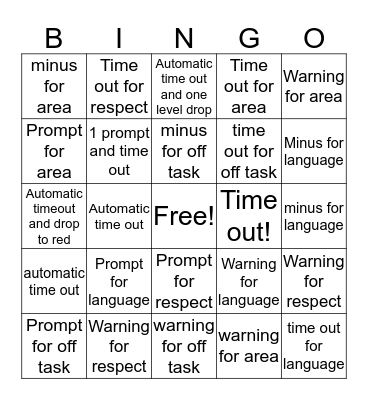 Rules bingo!  Bingo Card