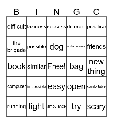 Why do we not try? Bingo Card