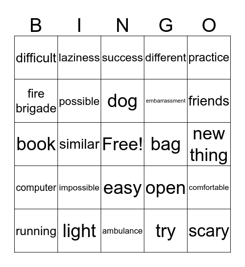 Why do we not try? Bingo Card