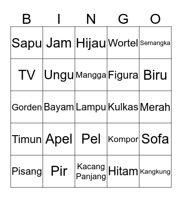 Bingo Bunda Bingo Card