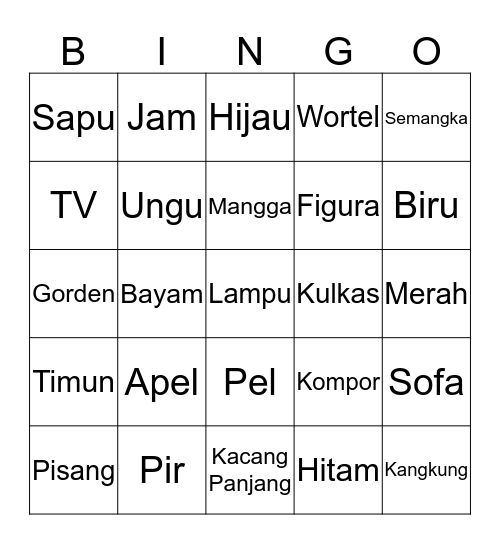 Bingo Bunda Bingo Card