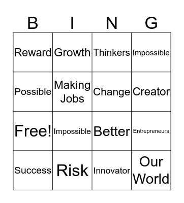 Entrepreneurs Bingo Card