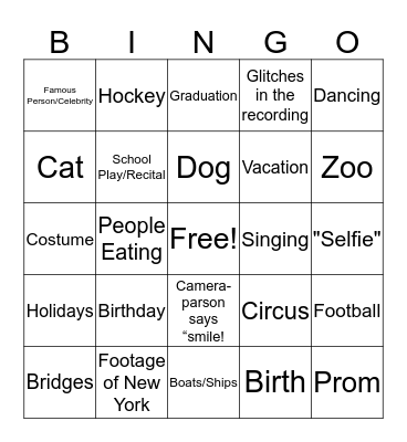 Home Movie Day 2019 BINGO Card