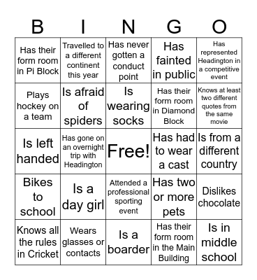 Find Someone Who... Bingo Card
